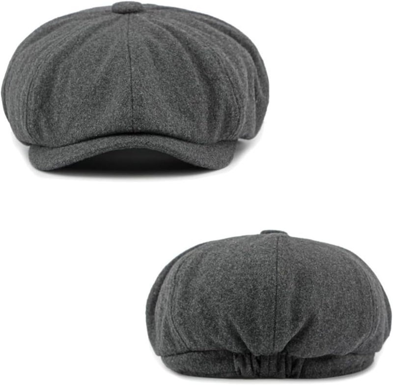 Xinveen Men's 8 Panel Newsboy Cap Vintage Tweed Cap Herringbone Cabbie Flat Cap - Image 3